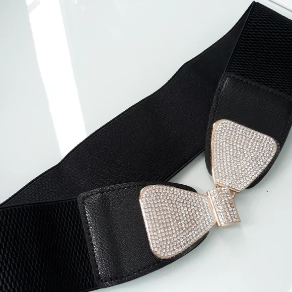 Rhinestone Bow Stretch Belt NWT - Picture 5 of 7